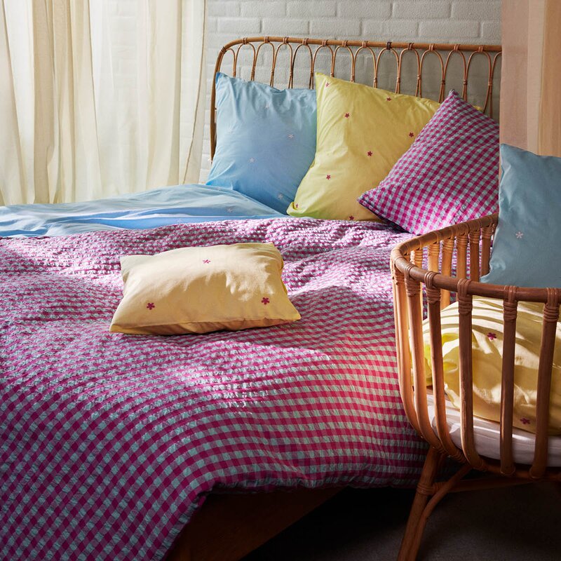 Juna Bæk&Bølge sengetøy 200x220 cm fuchsia/mint