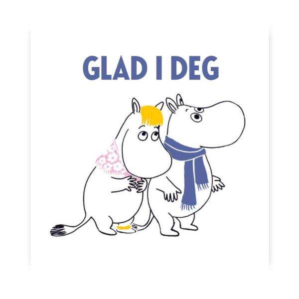 Moomin Mummi kort dobbelt Glad i deg hvit