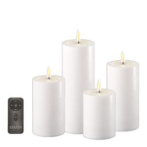 DeluxeHomeart LED gaveeske med lys 4 stk, fjernkontroll og batterier hvit