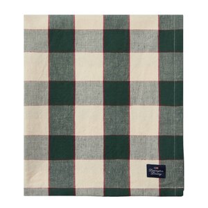 Lexington Rutete duk i lin/bomull 150x350 cm grønn/lysbeige/rø