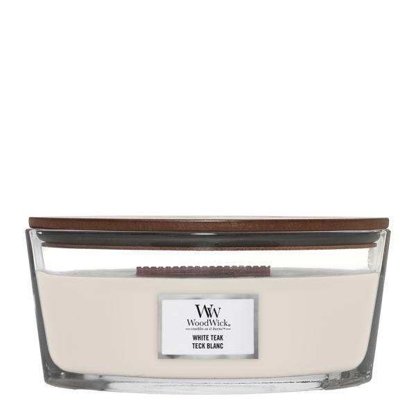 WoodWick Ellipse duftlys white teak