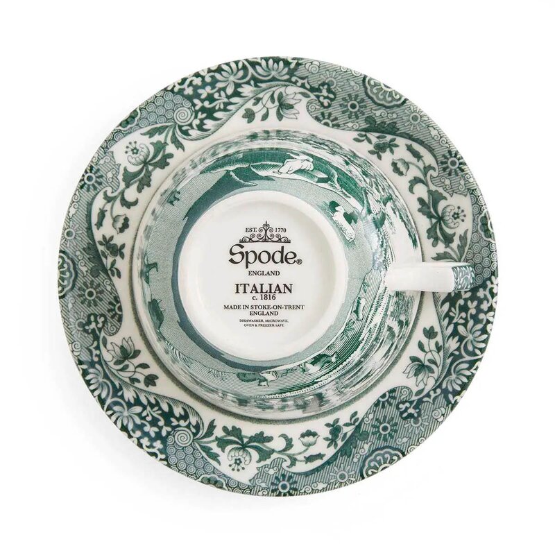 Spode Heritage Green Italian tekopp med skål 20 cl 