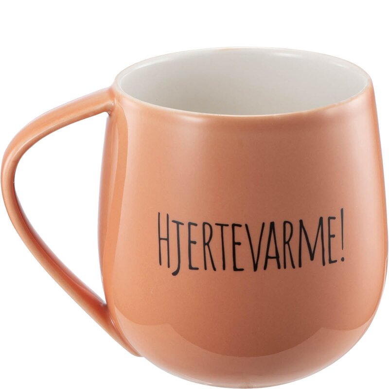Lykketegning Hjertevarme krus 45 cl Et ord, en handling korall