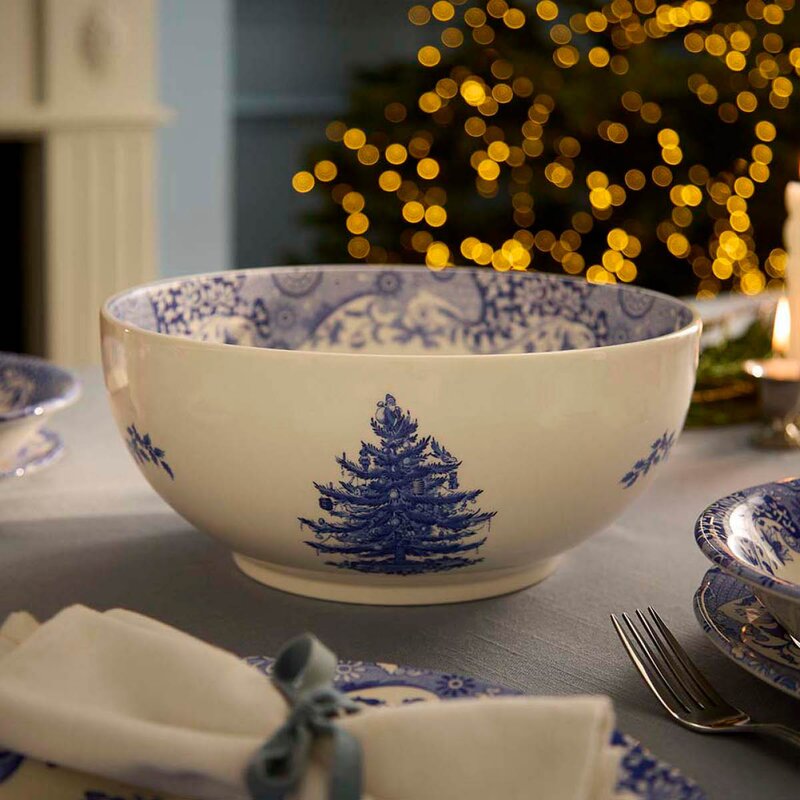 Spode Blue Italian Christmas Tree skål 27,5 cm blå/hvit