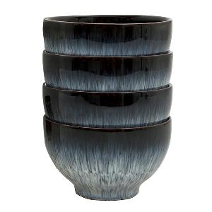 Denby Halo skål 10 cm 4 stk blå/svart