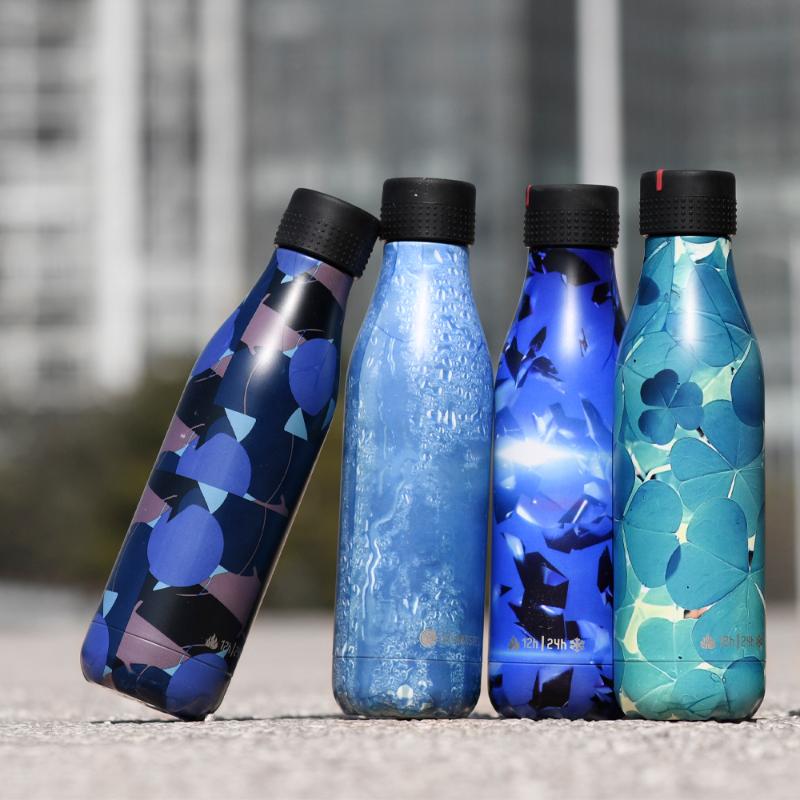 Les Artistes Bottle Up Design termoflaske 0,5L grå/blå