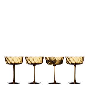 Lyngby Glas Vienna champagneskål 35 cl 4 stk amber