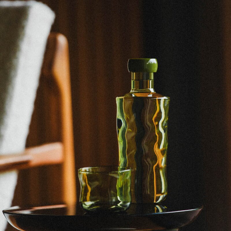 Paveau Swirl tumbler glass small 24 cl 2 stk Moss