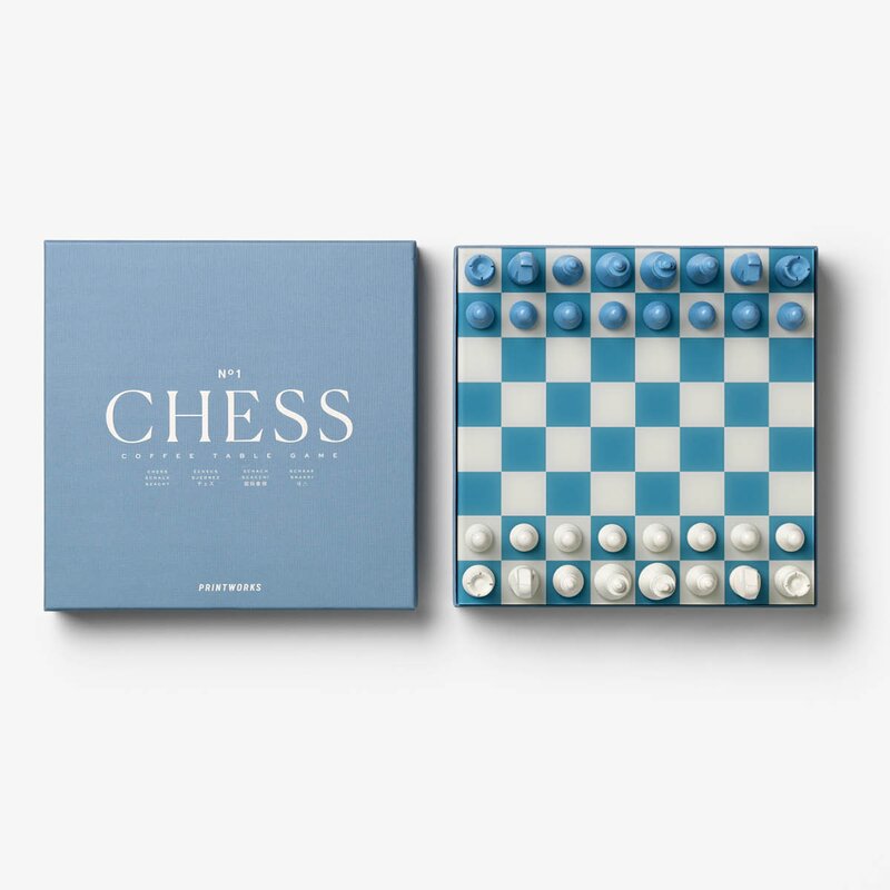 Printworks Klassisk sjakkspill dusty blue