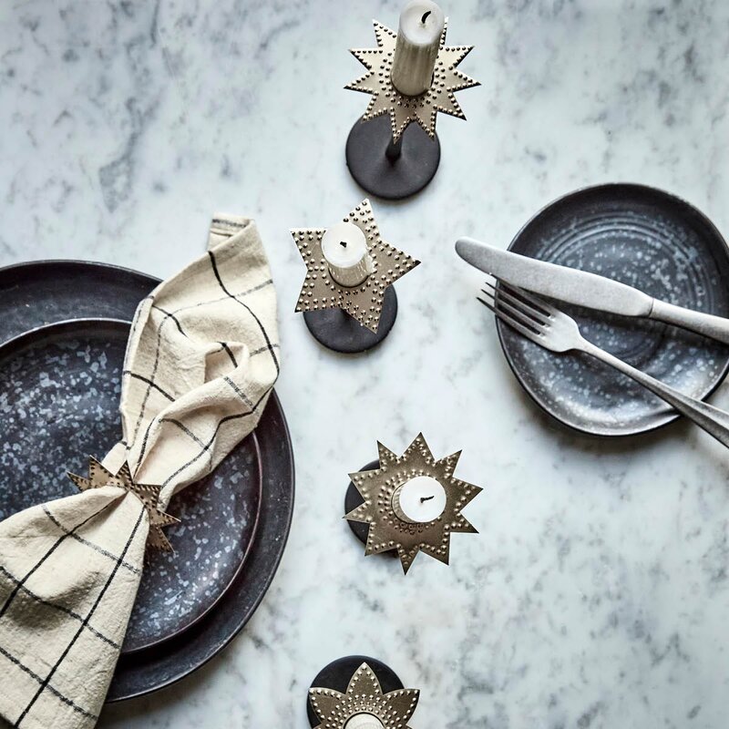 House Doctor Ring stearinlysringer 4 stk antikk champagnesølv