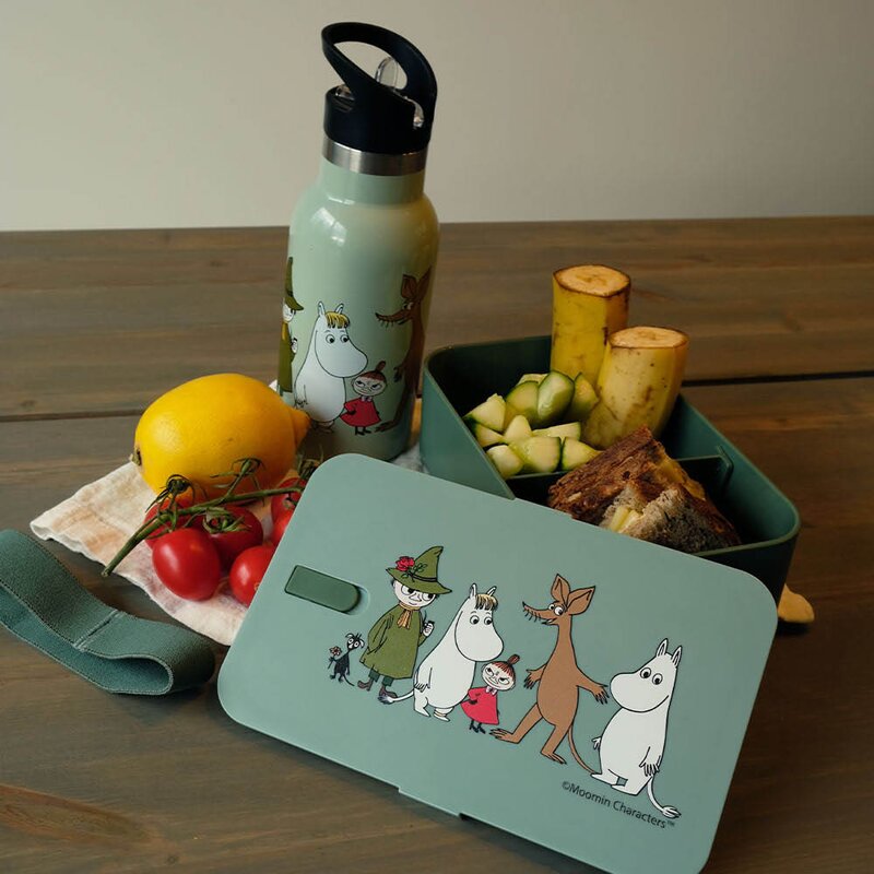 Moomin Mummi matboks 6x12x19 cm Familien grønn