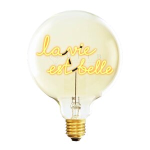 Elements Lighting MITB lyspære LED 17 cm La Vie Est Belle ravfarget
