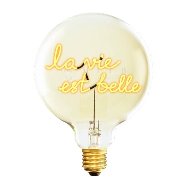 Elements Lighting MITB lyspære LED 17 cm La Vie Est Belle ravfarget