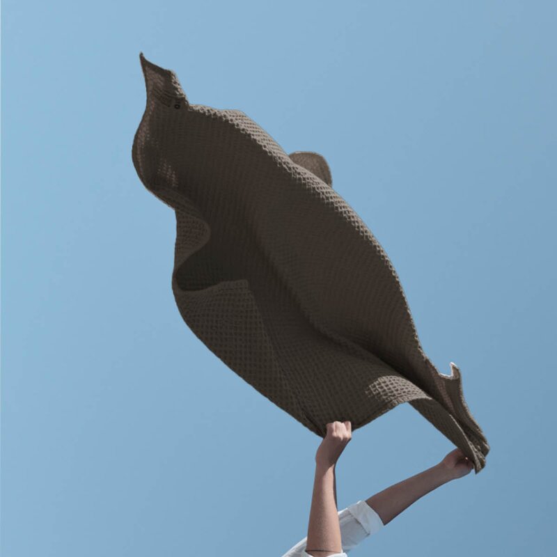 The Organic Company Big Waffle badehånkle 150x100 cm clay