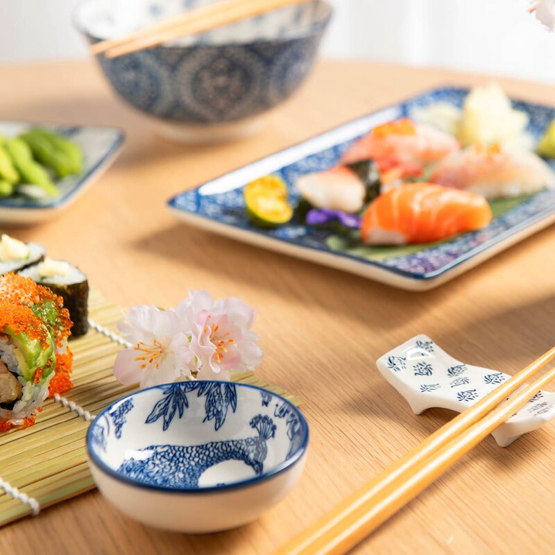 Stiernholm Sakura skål 7,5 cm hvit/blå