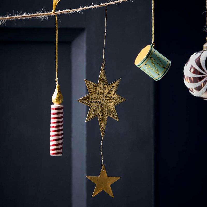 House Doctor Bird julepynt 3 stk antikk messing