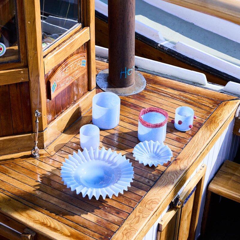 ByOn Calore lyslykt M 15 cm Lyseblå