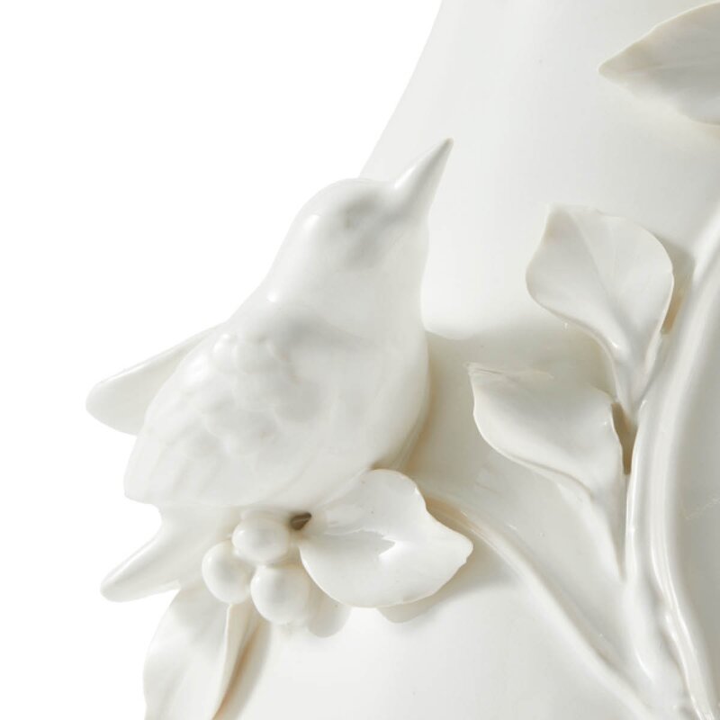 Pols Potten Rijks vase 60 cm 3D-fugler hvit