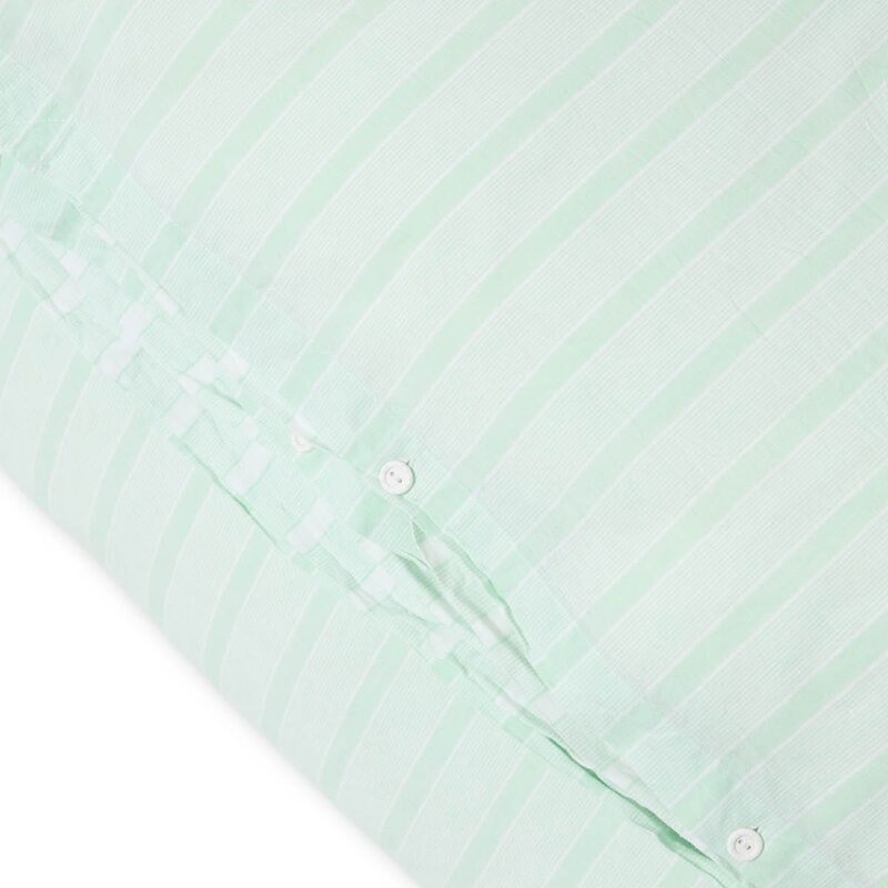 Lexington Sengesett percale 140x220 cm hvit/grønn stripete