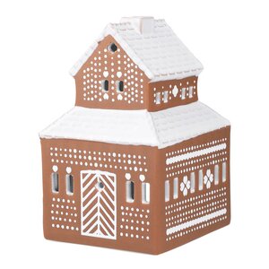 Kähler Gingerbread lyshus Villa 10 cm brun