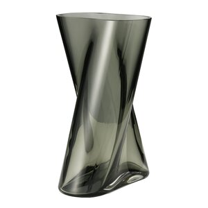 Georg Jensen Lituus vase medium 24 cm røkfarget glass