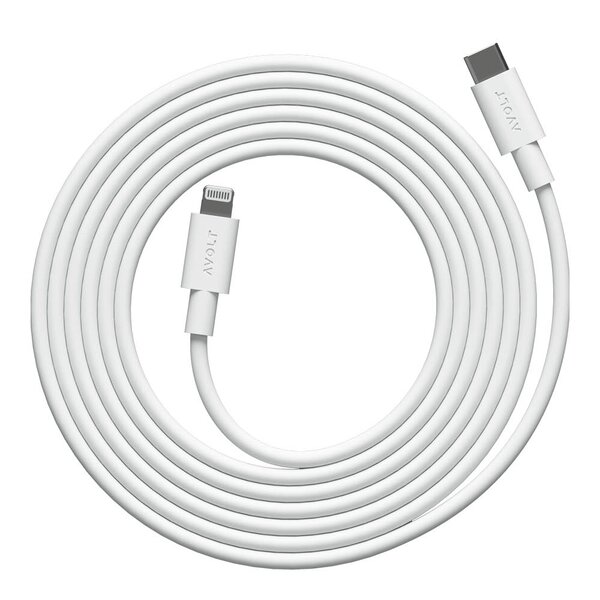 Avolt Cable 1 USB-C til Lightning kabel 2 m Opal White