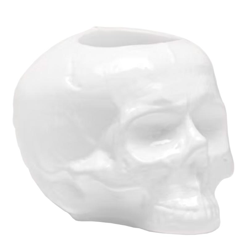 Kosta Boda Still Life skull lyslykt 8,5 cm offwhite