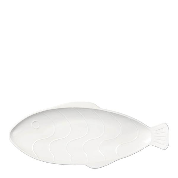 Broste Copenhagen Pesce tallerken fisk 17,6x41,4 cm hvit