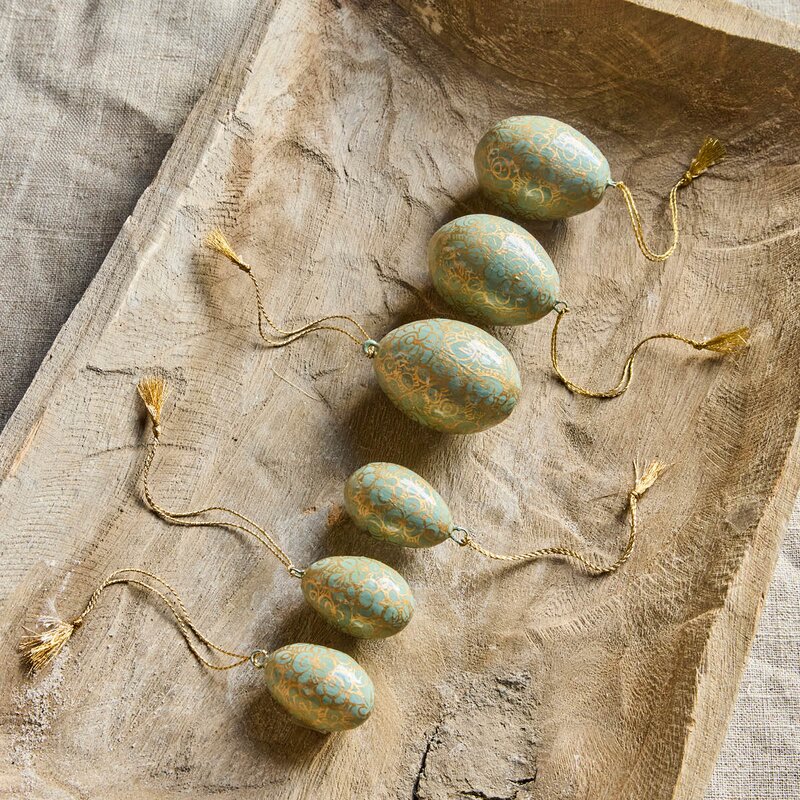 House Doctor Bloom påskeegg i tre 6 stk lyseblå