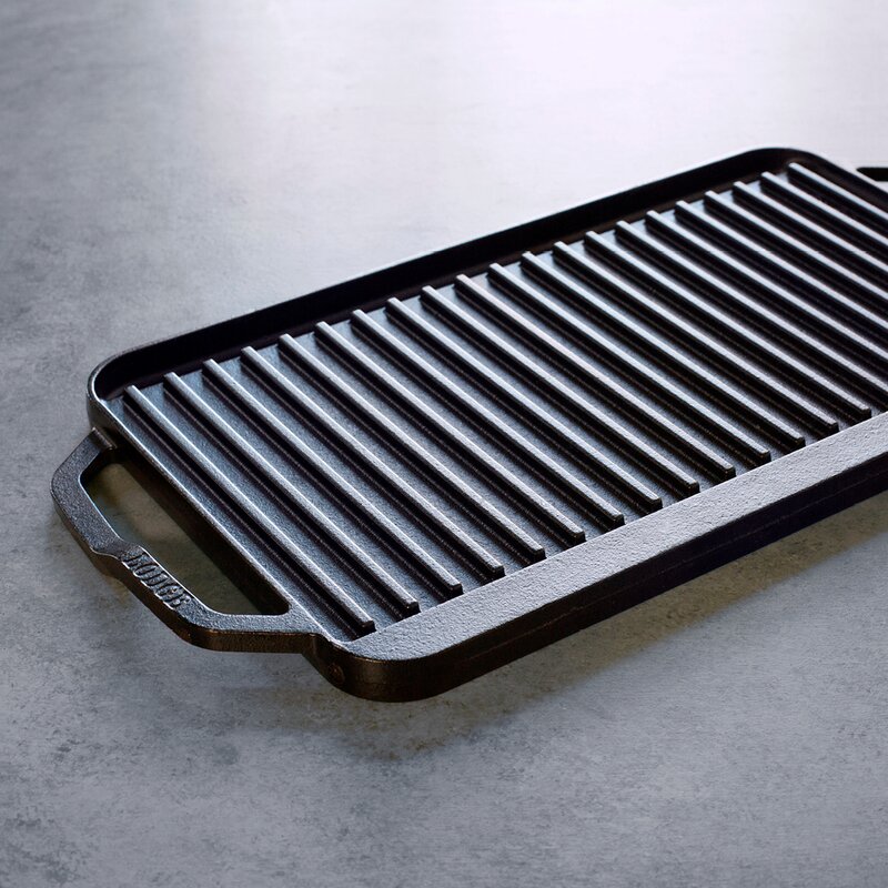 Lodge Cast Iron Chef Collection tosidig støpejernsplate 25x50 cm 