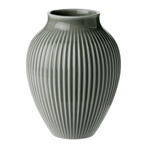 Knabstrup Keramik Ripple vase 12,5 cm matt celadon green