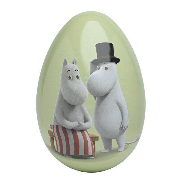 Moomin Påskeegg metall 15 cm Foreldre grønn