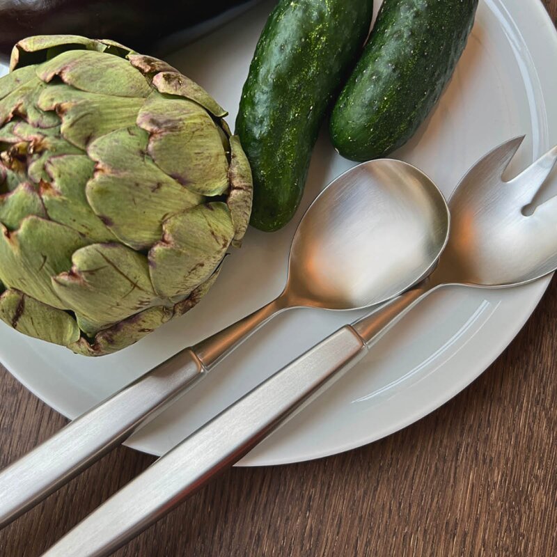 Skaugum Salatbestikk 2 deler børstet stål