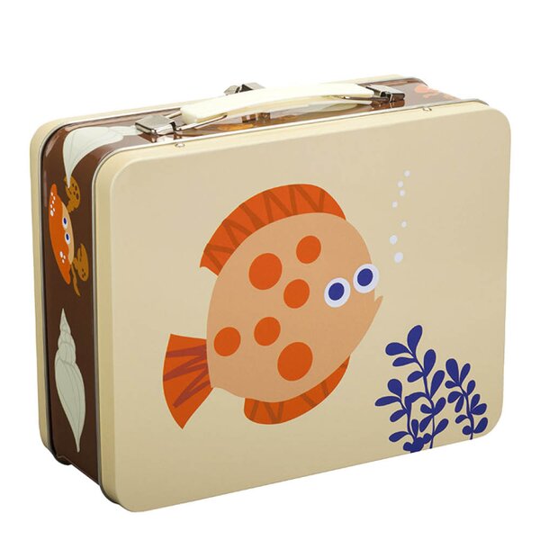 Blafre Flo og fjære koffertboks 8x16x19 cm gul