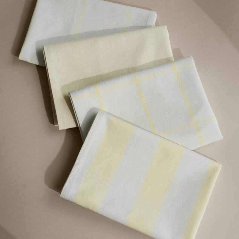 Blomus Taulo kjøkkenhåndkle 70x50 cm 2 stk hvit/gul