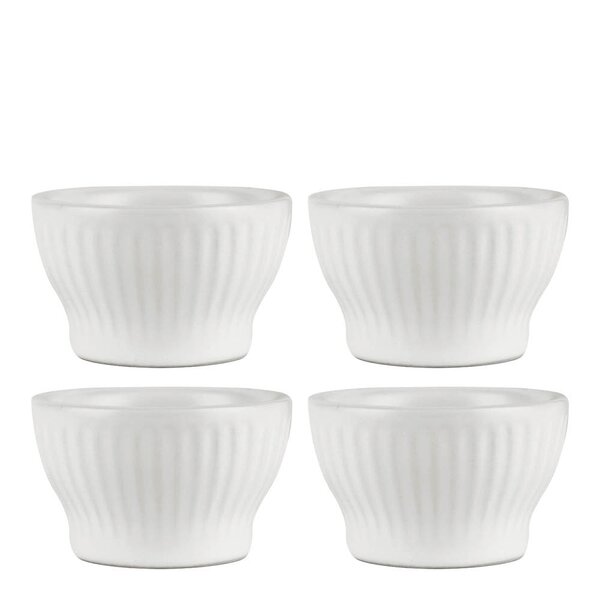 Aida Groovy stentøy eggeglass 4 stk gaveeske hvit