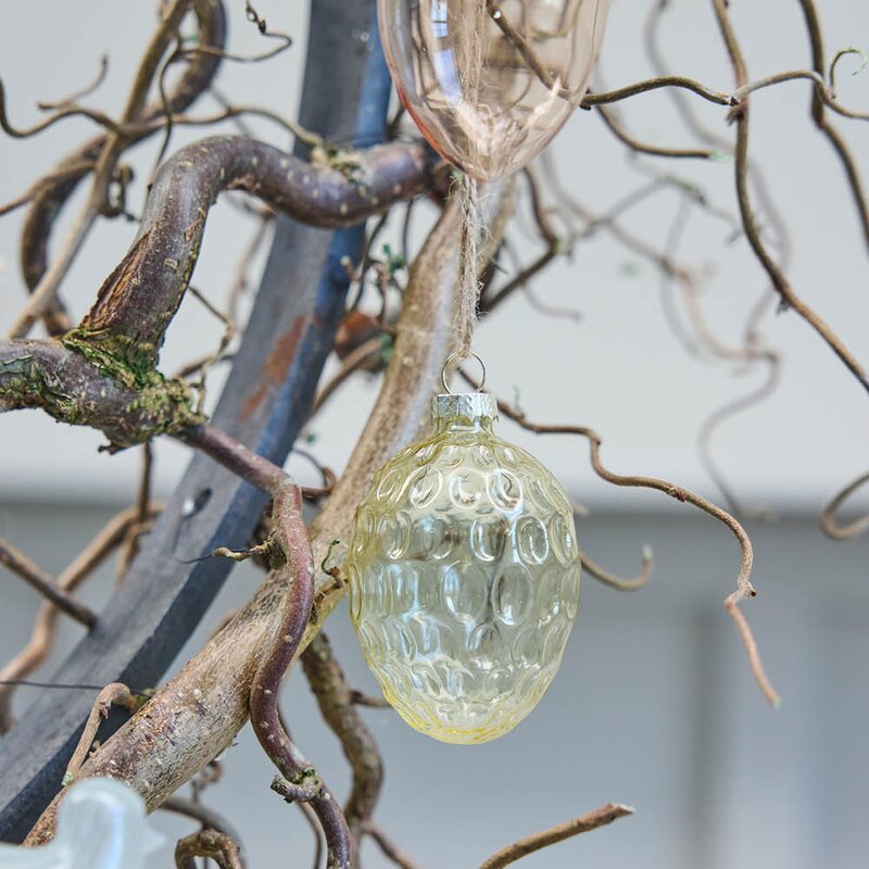 Lene Bjerre Florella hengende eggdekorasjon 7 cm gul