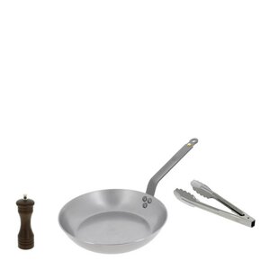 de Buyer Mineral B stekepanne 26 cm m/tang og pepperkvern stål