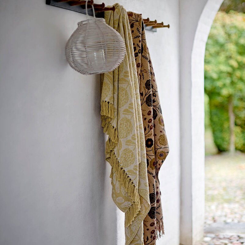 Bloomingville Pratello pledd 160x130 cm gule blader