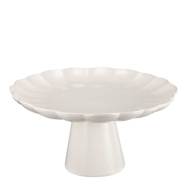 Stiernholm Lotus kakefat på stett 27 cm krem