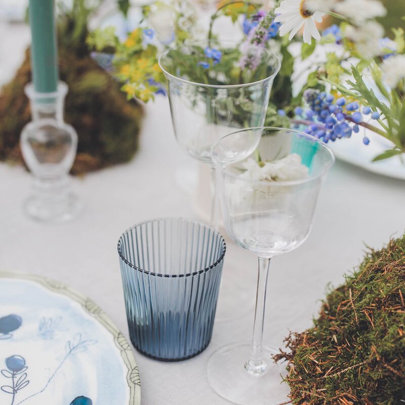 Paveau Ribbed Elegance glass Twilight 25 cl blå