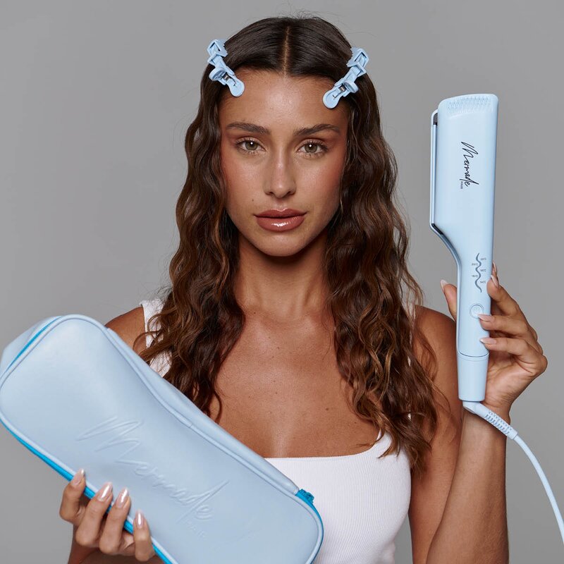 Mermade Bølgetangsett double waver 6 deler blå