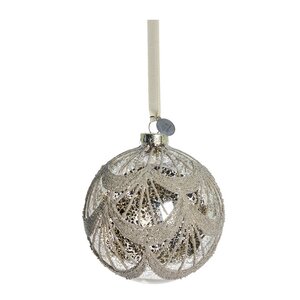 Lene Bjerre Perline juledekorasjon 10 cm antikk silver
