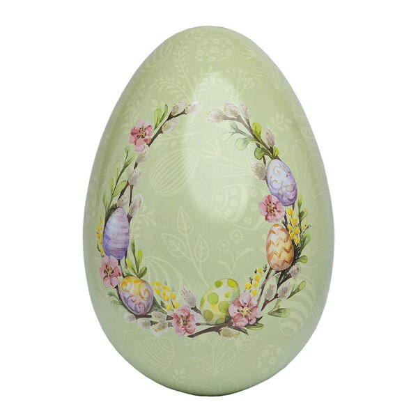 Inspirasjon Forlag Påskeegg metall 15 cm Vintage eggekrans grønn