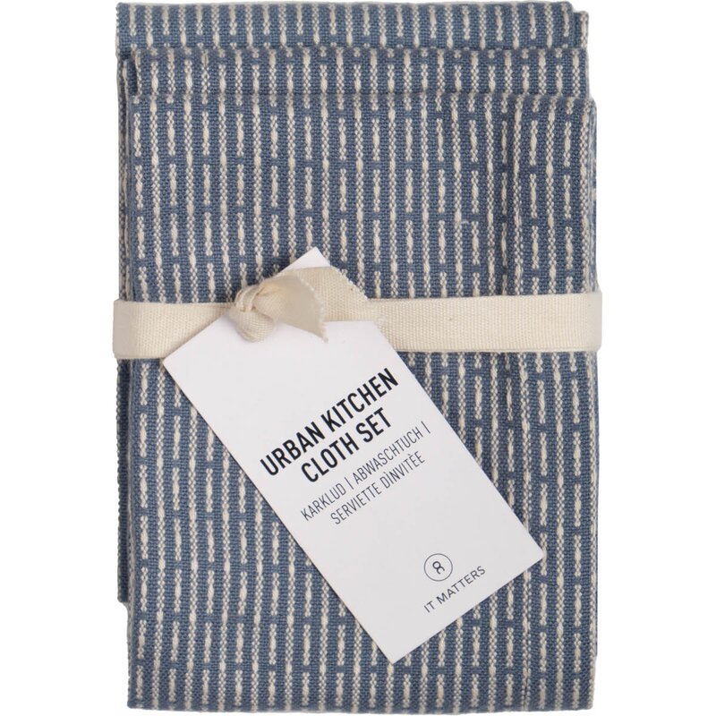 The Organic Company Kjøkkenklut 18x35 cm 3 stk grey blu stone