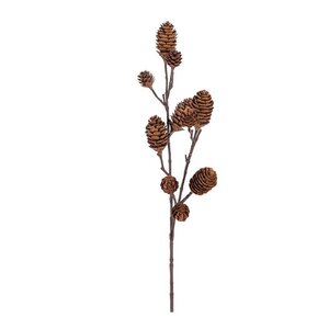 Mr Plant Kvist med kongle kunstig snittblomst 70 cm brun