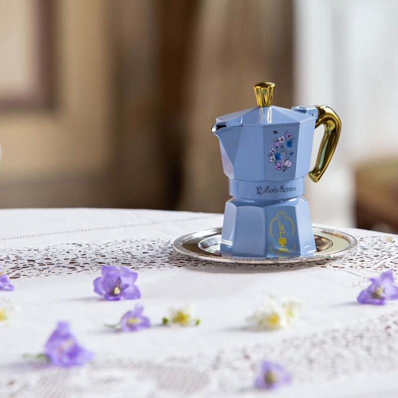 Bialetti Bridgerton Moka Express mokkakanne 3 kopper 13 cl blå/gull