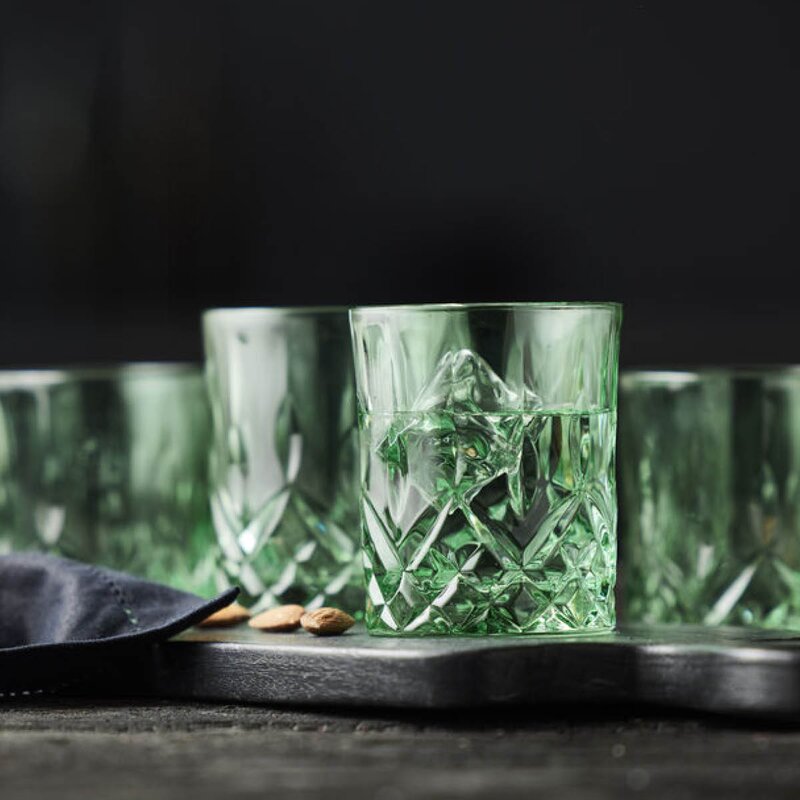 Lyngby Glas Sorrento whiskyglass 32 cl 4 stk grønn