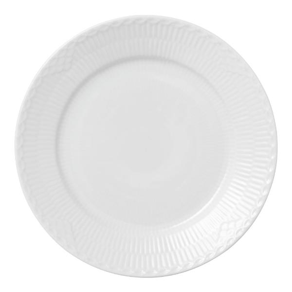 Royal Copenhagen Hvit Riflet Halvblonde tallerken 22 cm
