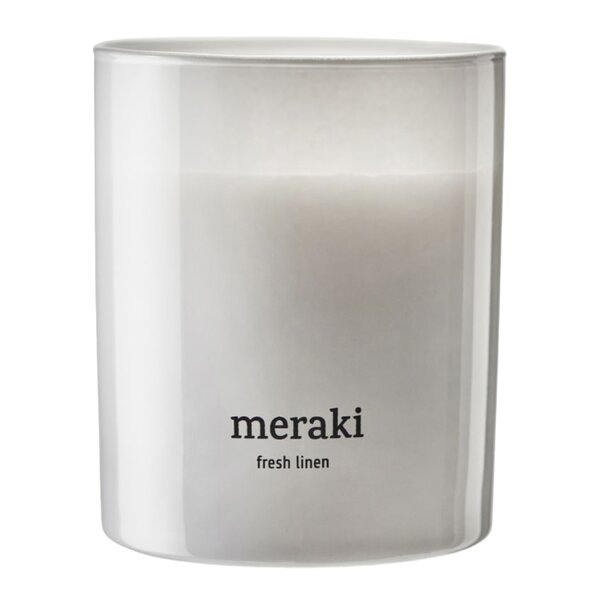 Meraki – Duftlys fresh linen 9,5×8 cm hvit